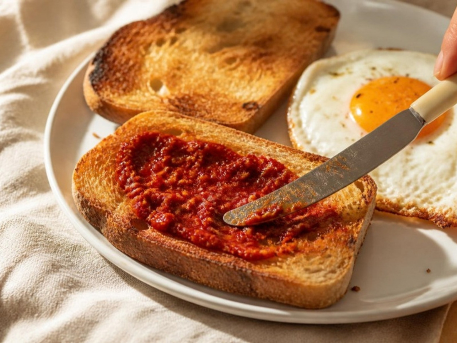 توست وبيض مع شطة نُقى